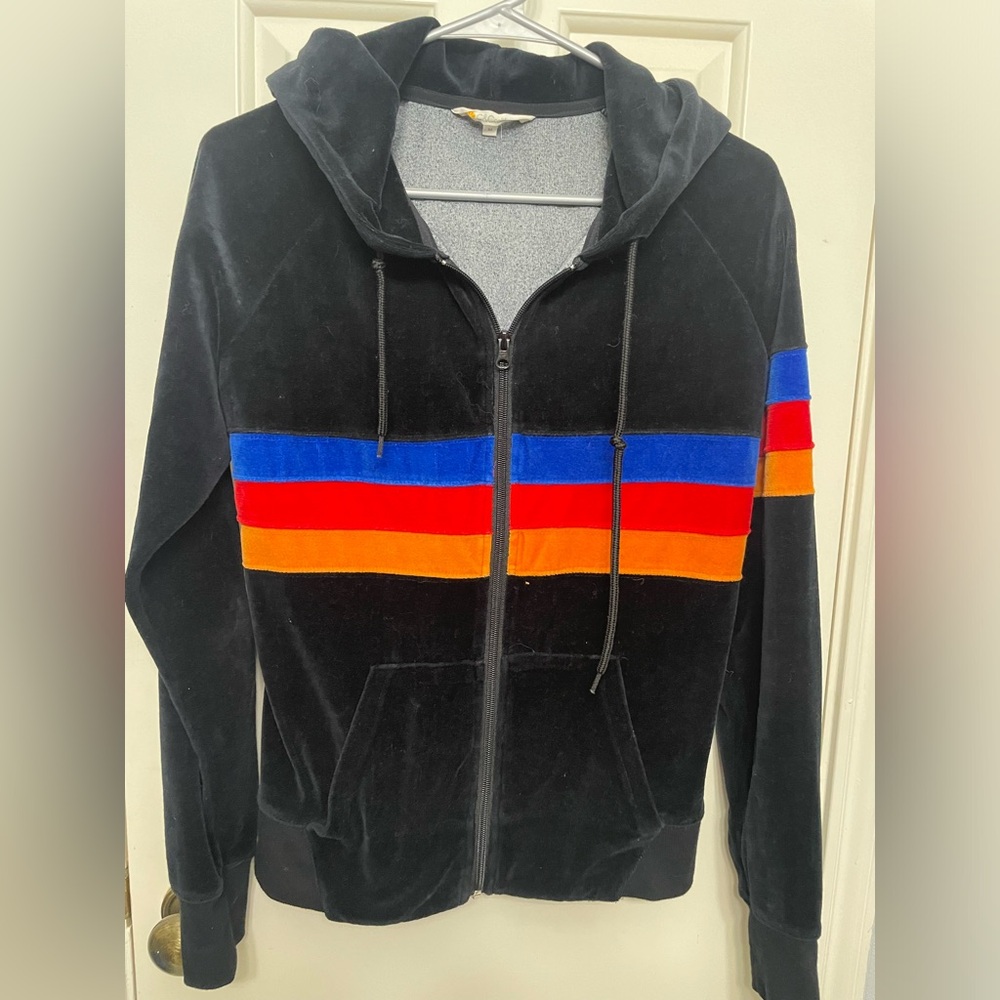 C&C California Black Hoodie with Colorful Stripes
